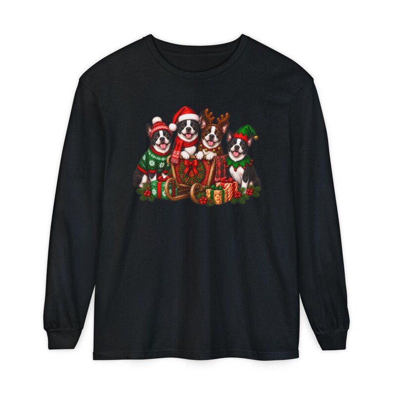 Boston Terrier Christmas Shirt, Boston Terrier Gift, Christmas Dog Shirt, Holiday Dog Lover Tee, Festive Pet Owner Gift image 13