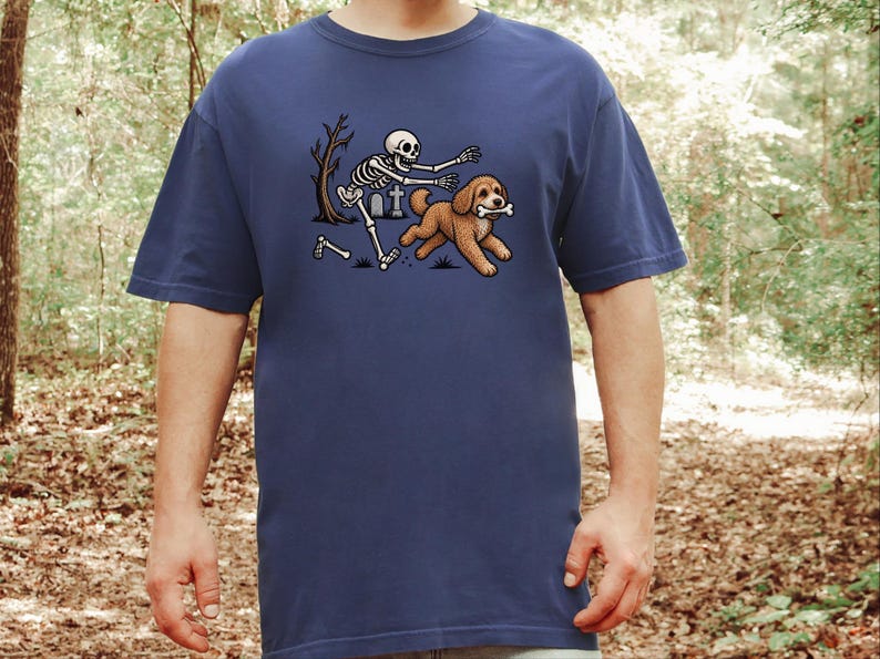 Camiseta Cavapoo, Camiseta de Perro Esqueleto, Camiseta de Perro de Halloween, Camiseta de Perro Espeluznante, Regalo para Mamá Cavapoo, Camiseta para Amantes de los Perros, Camiseta de Halloween de Esqueleto imagen 7