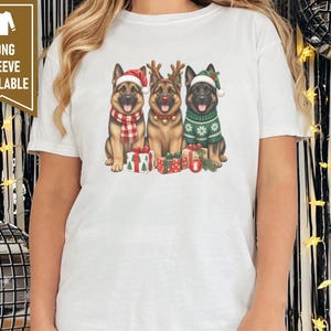 German Shepherd Christmas Sweatshirt, Festive Dog Mom Gift, Holiday Puppy Crewneck, Christmas Dog Shirt, GSD Lover Present image 6