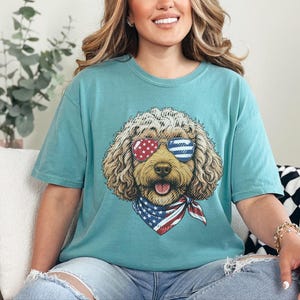 Comfort Colors Patriotic Dog Shirt, Cockapoo Goldendoodle Sweatshirt, American Heritage Independence Celebration Crewneck, Cockapoo Shirt immagine 8