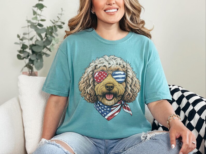 Comfort Colors Patriotic Dog Shirt, Cockapoo Goldendoodle Sweatshirt, American Heritage Independence Celebration Crewneck, Cockapoo Shirt immagine 8