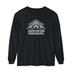 Labradoodle Shirt, Advanced Savasana Yoga Tee, Dog Lover Gift, Funny Fitness Workout Top, Yogi Meditation Shirt image 13