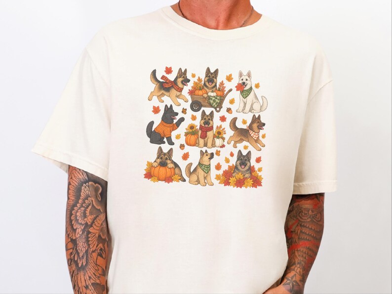 German Shepherd Fall Shirt, Autumn Dog Mom Gift, Cozy Season Sweatshirt, Puppy Lover Tee image 10
