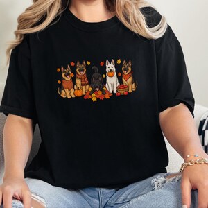 Fall German Shepherd Shirt, German Shepherd Mom Gift, Autumn Dog Lover Tee, Gsd Sweatshirt, Pumpkin Season Hoodie image 4