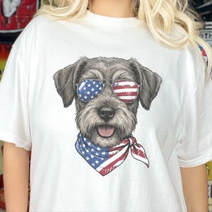 Comfort Colors Patriotic Schnoodle Dog Shirt, Independence Day Dog Mom Sweatshirt, Red White Blue American Flag Dog Lover Tee, Schnoodle Dad Bild 9