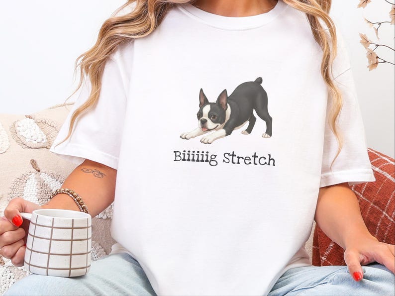 Comfort Colors Energetic Dog Biiiiig Stretch Boston Terrier Shirt, Funny Dog Lover Pet Owners Gift, Playful Boston Terrier Mom Tee image 8