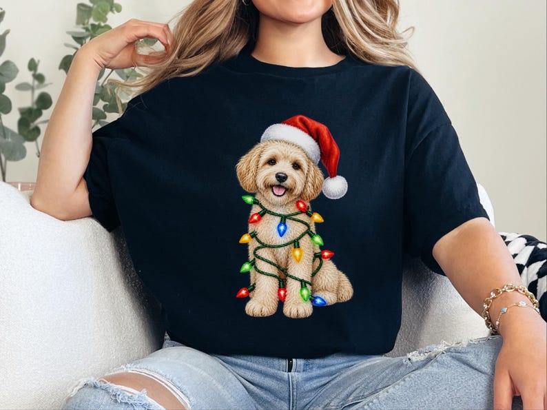Maltipoo Christmas Shirt, Maltipoo Dog Mom Gift, Holiday Dog Lover Tee, Christmas Puppy Sweatshirt, Festive Pet Lover Apparel image 1