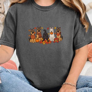 Fall German Shepherd Shirt, German Shepherd Mom Gift, Autumn Dog Lover Tee, Gsd Sweatshirt, Pumpkin Season Hoodie image 2