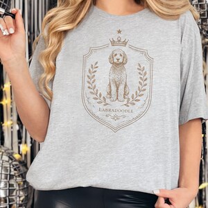 Golden Labradoodle Royal Crest Shirt, Regal Pet Art Goldendoodle Hoodie, King Dog Portrait Labradoodle Tee, Dog Lover Gift image 4