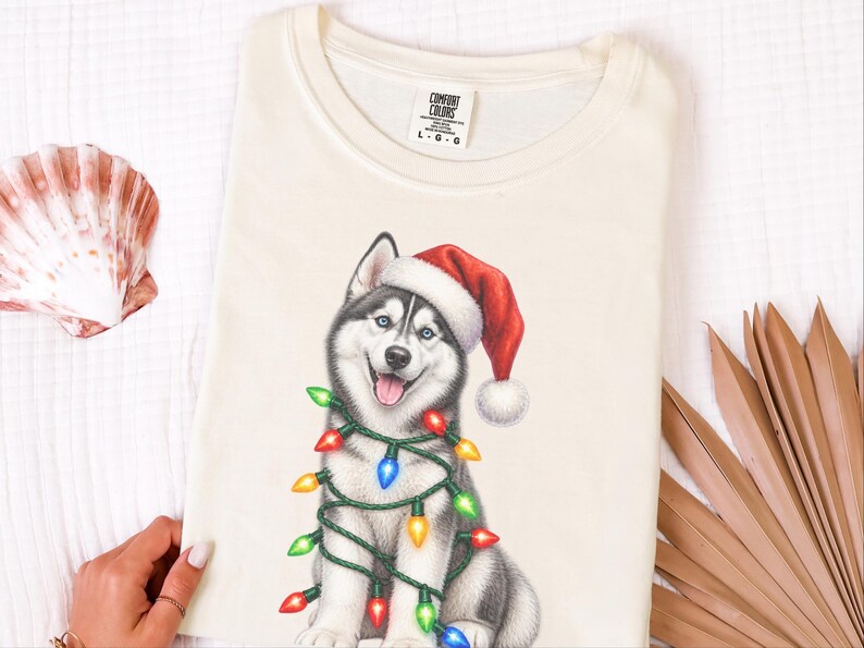 Husky Christmas Shirt, Husky Christmas Sweatshirt, Dog Christmas Gift, Holiday Dog Owner Gift, Siberian Husky Lover Tee image 3