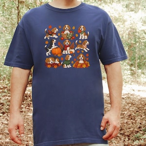 Beagle Fall Dog Shirt, Cute Autumn Puppy Tee, Beagle Mom Gift, Fall Dog Owner Shirt, Cozy Puppy Lover Sweatshirt image 1