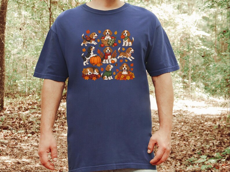 Beagle Fall Dog Shirt, Cute Autumn Puppy Tee, Beagle Mom Gift, Fall Dog Owner Shirt, Cozy Puppy Lover Sweatshirt image 1
