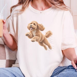 Cockapoo Shirt, Cockapoo Mom Gift, Running Dog Tee, Doodle Lover Shirt, Fast Dog Apparel, Pet Owner Gift image 1
