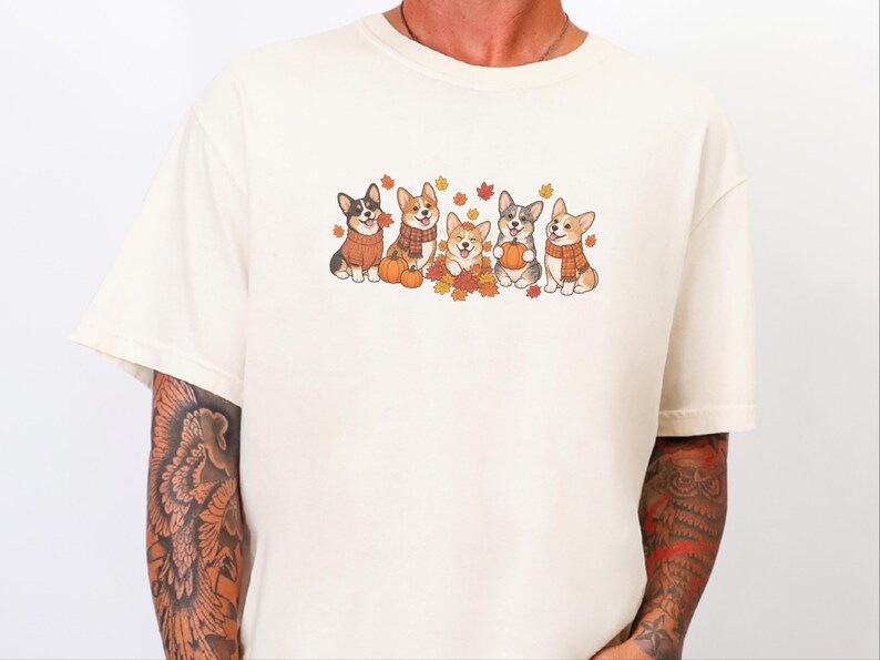 Corgi Autumn Shirt, Fall Corgi Tee, Dog Lover Gift, Corgi Mom Sweatshirt, Pumpkin Patch Shirt, Fall Dog Shirt image 7