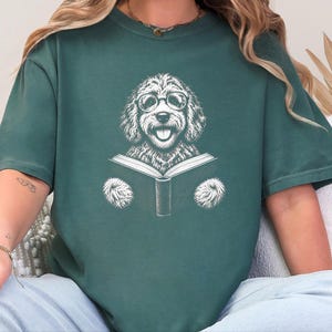 Labradoodle Reading Shirt, Bookish Dog Lover Gift, Labradoodle Dad Tee, Reading Dog Shirt, Bookworm Outfit image 8