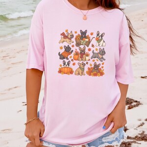 French Bulldog Fall Shirt, Frenchie Mom Gift, Autumn Dog Lover Tee, Pumpkin Season Sweater, Cute Puppy Graphic Top image 7