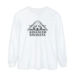 Labradoodle Shirt, Advanced Savasana Yoga Tee, Dog Lover Gift, Funny Fitness Workout Top, Yogi Meditation Shirt image 14