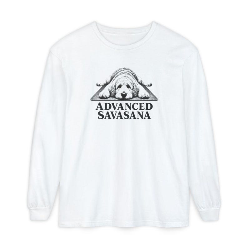 Labradoodle Shirt, Advanced Savasana Yoga Tee, Dog Lover Gift, Funny Fitness Workout Top, Yogi Meditation Shirt image 14