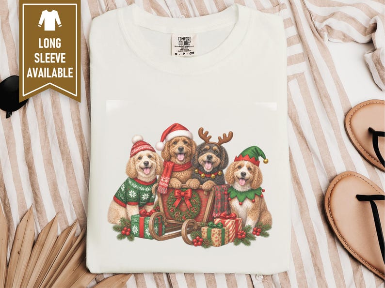 Christmas Cockapoo Shirt, Cockapoo Lover Gift, Holiday Dog Crewneck, Festive Puppy Top, Dog Mom Christmas Gift image 6