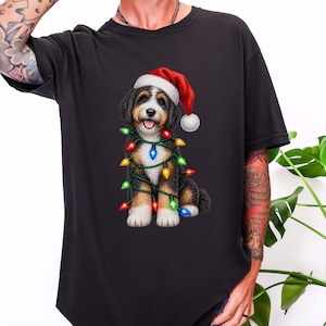 Bernedoodle Christmas Shirt, Christmas Dog Shirt, Bernedoodle Owner Gift, Holiday Dog Lover Tee image 1