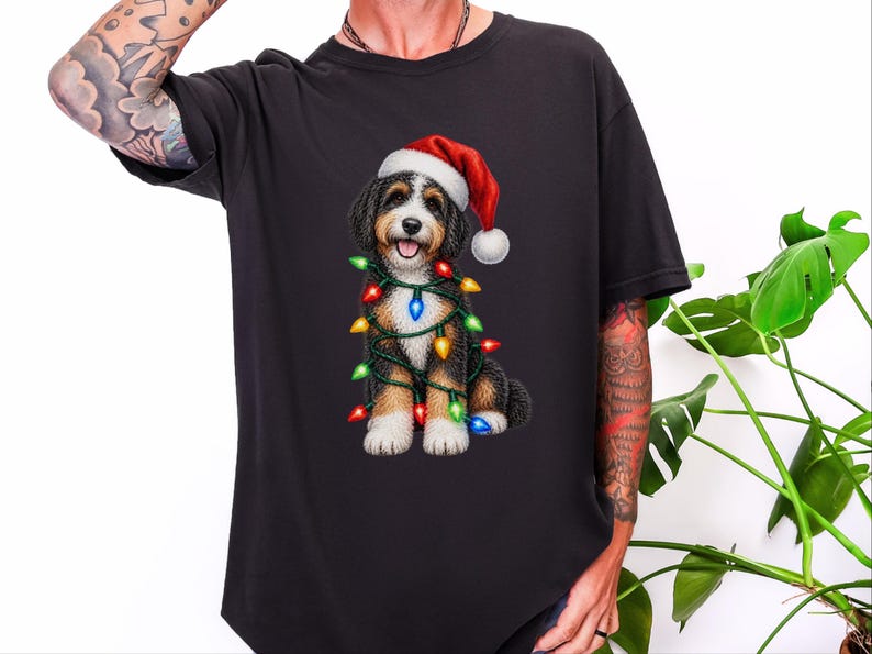 Bernedoodle Christmas Shirt, Christmas Dog Shirt, Bernedoodle Owner Gift, Holiday Dog Lover Tee image 1