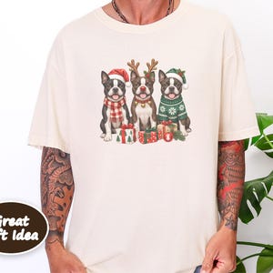 Boston Terrier Christmas Shirt, Dog Christmas Shirt, Boston Terrier Gift, Christmas Pet Shirt, Santa Dog Shirt, Holiday Dog Tee image 8