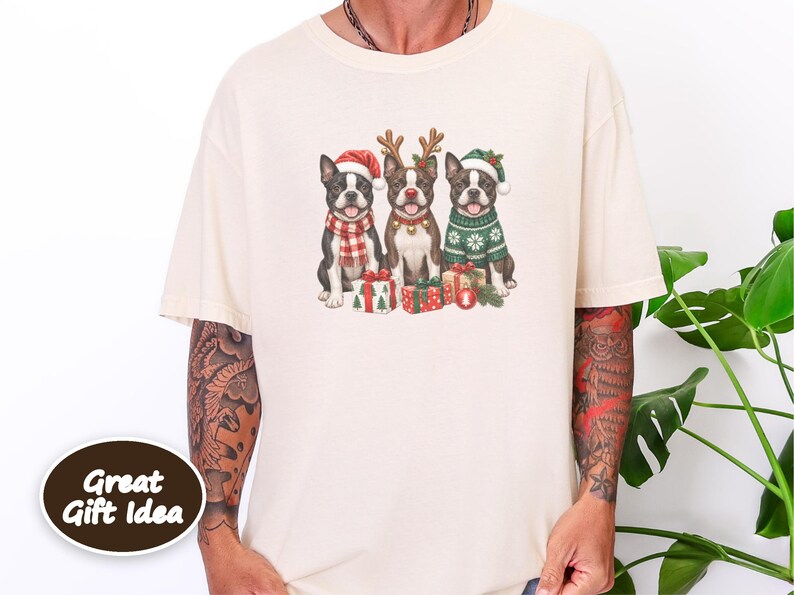 Boston Terrier Christmas Shirt, Dog Christmas Shirt, Boston Terrier Gift, Christmas Pet Shirt, Santa Dog Shirt, Holiday Dog Tee image 8