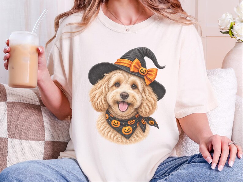 Halloween Dog Mom Shirt, Witch Dog Shirt, Maltipoo Mom Gift, Doodle Mom Shirt, Spooky Dog Tee, Halloween Pet Gift image 4