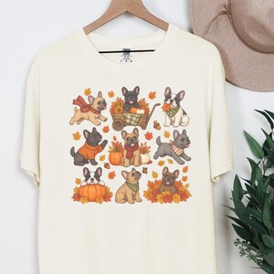 French Bulldog Fall Shirt, Frenchie Mom Gift, Autumn Dog Lover Tee, Pumpkin Season Sweater, Cute Puppy Graphic Top image 6