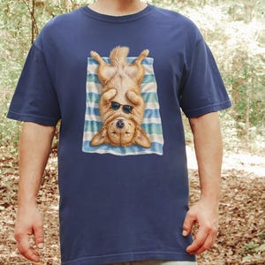 Golden Retriever Shirt, Golden Retriever Gift, Beach Vacation Tee, Summer Dog Shirt, Golden Retriever Mom, Coastal Dog Art, Vacation T Shirt image 2