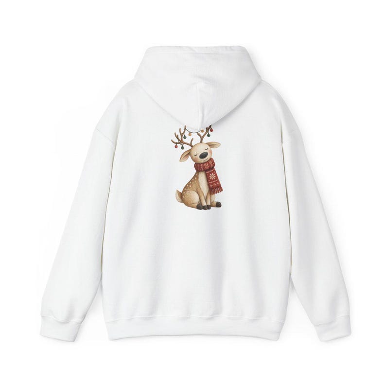 Whimsical Reindeer Christmas Shirt, Cozy Holiday Deer Sweatshirt, Cute Woodland Winter Tee image 12