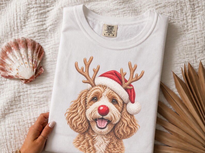 Bluza świąteczna Cavapoo, prezent dla mamy Cavapoo, świąteczna koszulka dla psa, świąteczne ubrania dla zwierząt, prezent dla właściciela Cavapoo, świąteczna koszulka dla psa zdjęcie 3