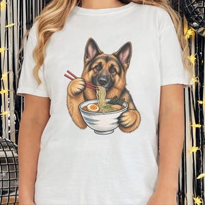 German Shepherd Ramen Shirt, Ramen Lover Gift, Funny Dog Tee, Japanese Food Shirt, Shepherd Dog Lover Gift, Noodle Lover Sweatshirt image 10