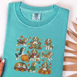Beagle Fall Dog Shirt, Cute Autumn Puppy Tee, Beagle Mom Gift, Fall Dog Owner Shirt, Cozy Puppy Lover Sweatshirt image 5