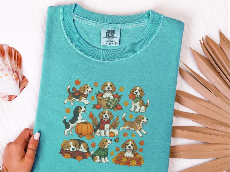 Beagle Fall Dog Shirt, Cute Autumn Puppy Tee, Beagle Mom Gift, Fall Dog Owner Shirt, Cozy Puppy Lover Sweatshirt image 5