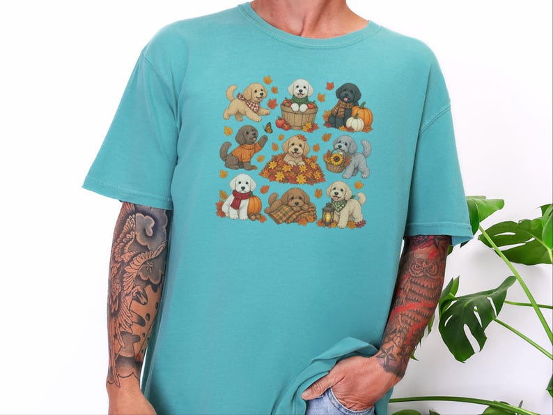 Maltipoo Fall Shirt, Fall Dog Lover Gift, Autumn Puppy Tee, Cozy Fall Dog Shirt, Maltipoo Mom Shirt image 8