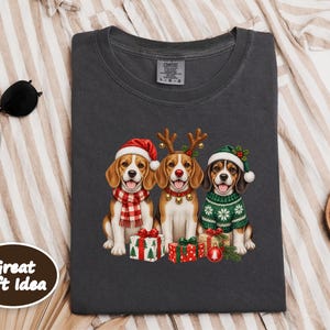 Christmas Beagle Shirt, Beagle Lover Gift, Holiday Dog Sweatshirt, Christmas Puppy Tee, Dog Mom Present image 8