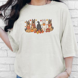 Fall German Shepherd Shirt, German Shepherd Mom Gift, Autumn Dog Lover Tee, Gsd Sweatshirt, Pumpkin Season Hoodie image 6