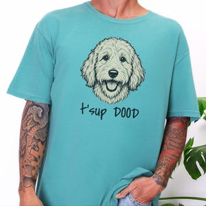 Comfort Colors Labradoodle T-Shirt, T'sup Dood Goldendoodle Sweatshirt, Funny Bernedoodle Sheepadoodle Graphic Crewneck, Golden Labradoodle image 4