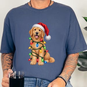 Camiseta navideña de Golden Retriever, regalo navideño para amantes de los perros, sudadera festiva para cachorros, regalo navideño para perros, camiseta de Retriever imagen 3