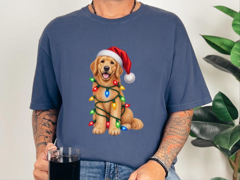 Camiseta navideña de Golden Retriever, regalo navideño para amantes de los perros, sudadera festiva para cachorros, regalo navideño para perros, camiseta de Retriever imagen 3