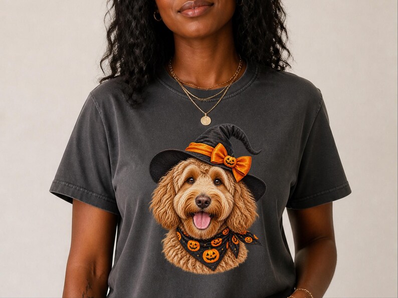 Labradoodle Halloween Shirt, Doodle Mom Gift, Spooky Dog Mom Shirt, Golden Doodle Halloween Tee image 8