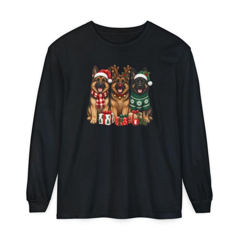 German Shepherd Christmas Sweatshirt, Festive Dog Mom Gift, Holiday Puppy Crewneck, Christmas Dog Shirt, GSD Lover Present image 13