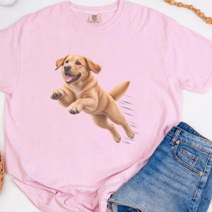 Żółta koszulka z labradorem, prezent dla mamy labradora, koszulka dla miłośnika retrieverów, koszulka dla mamy golden retrievera, koszulka dla mamy psa, koszulka dla miłośnika labradorów, koszulka dla szczeniaka zdjęcie 9