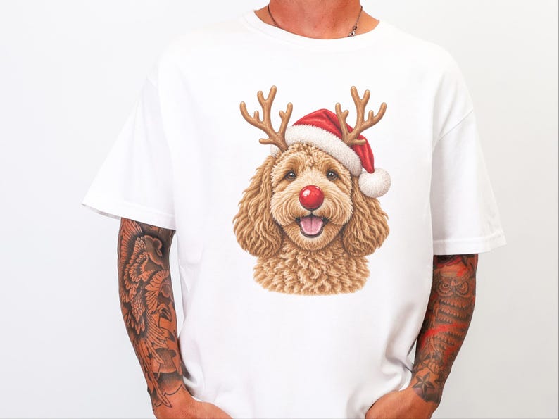 Maglietta natalizia con Cockapoo, regalo di Natale per amanti dei Cockapoo, felpa per cani per le feste, maglietta per la mamma di un Cockapoo, regalo festivo per gli amanti dei cani immagine 10