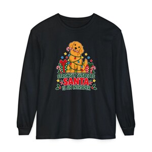 Christmas Dog Shirt, Golden Retriever Christmas Gift, Funny Christmas Dog Tee, Santa Is An Intruder Shirt, Holiday Dog Lover Gift image 13