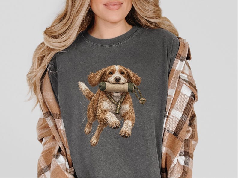 Cavapoo Shirt, Cavapoo Mom Gift, Vintage Hunting Dog Tee, Dog Training Shirt, Sporting Dog Art, Cavapoo Owner Gift image 2