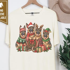 German Shepherd Christmas Shirt, Holiday Dog Lover Gift, Festive Gsd Mom Sweatshirt, Christmas Pet Tee, German Shepherd Owner Present image 7