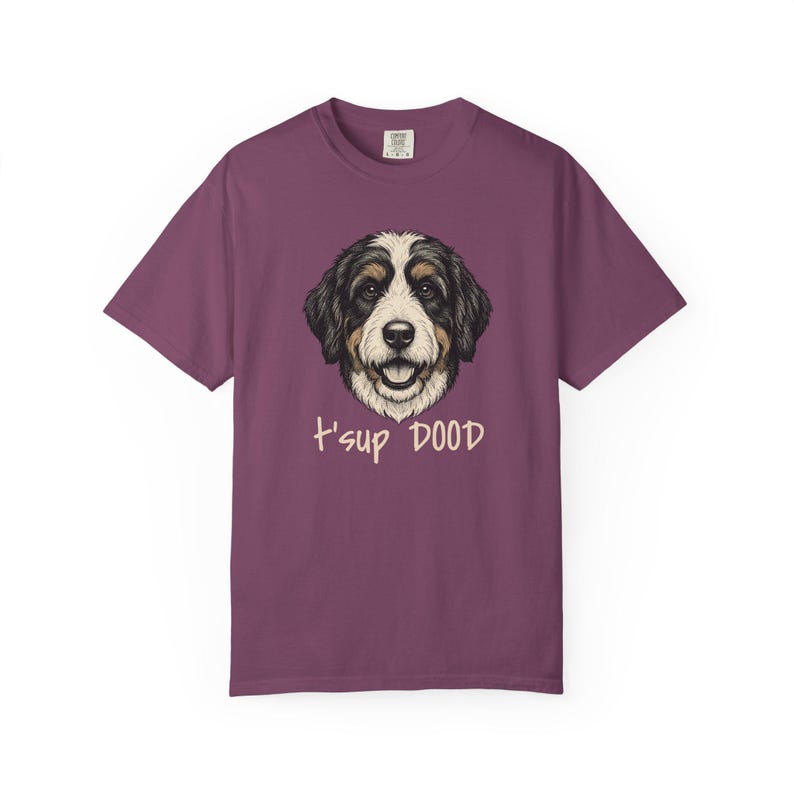 Comfort Colors Bernedoodle T-Shirt, T'sup Dood Dog Owner Tee, Tri-Color Bernese Mountain Dog Mix Shirt, Goldendoodle Sheepadoodle Doodle bild 7