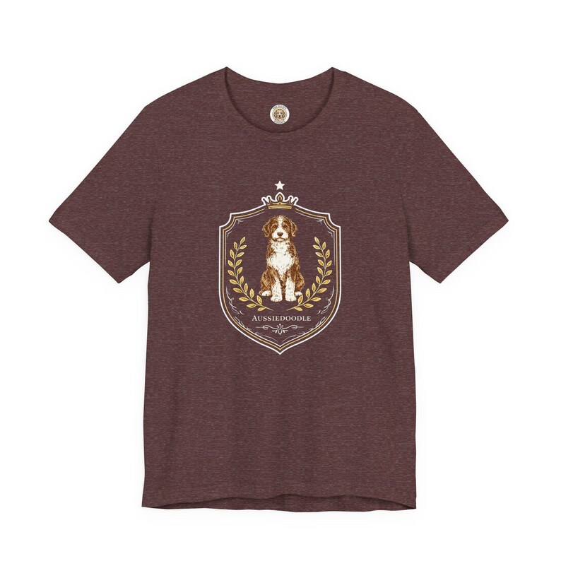 Aussiedoodle Art Royal Crest-skjorta | Klotterhundgåva | Kungligt husdjursporträtt | Regal Pet Apparel bild 9